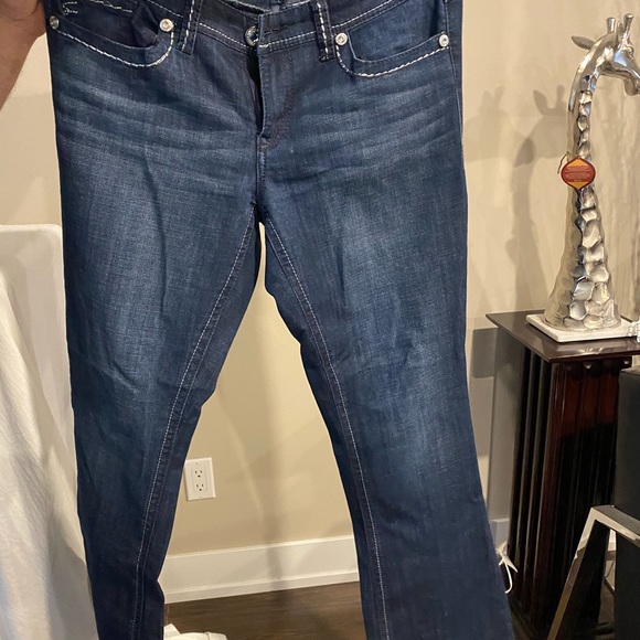 Seven Dark blue “boot” cut jeans, like new condition, funky pockets - Picture 3 of 4